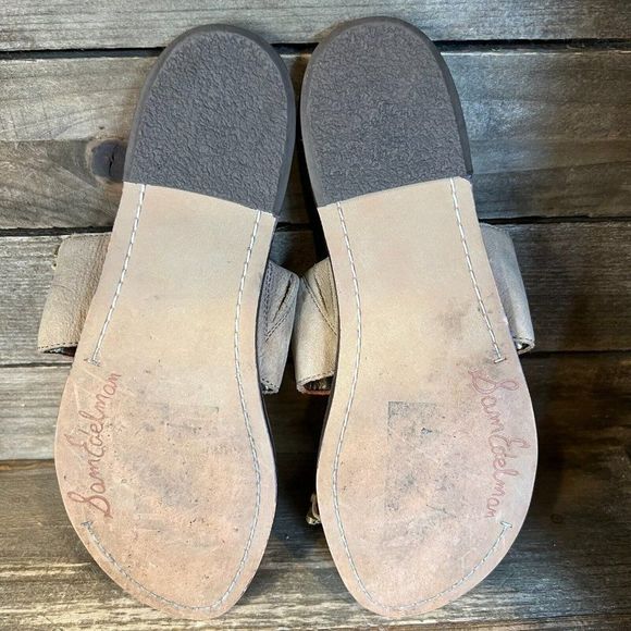 Womens Sam Edelman Gideon Brown Beaded Suede Leather Sandals Shoes Size 6 M GUC - Picture 5 of 6